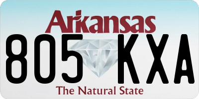 AR license plate 805KXA