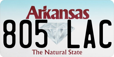 AR license plate 805LAC