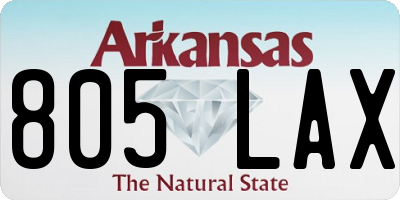 AR license plate 805LAX