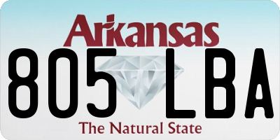 AR license plate 805LBA