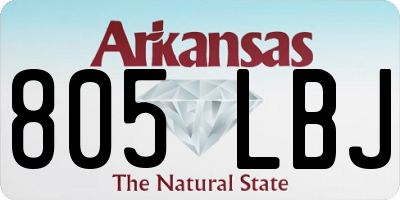AR license plate 805LBJ