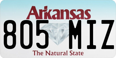 AR license plate 805MIZ