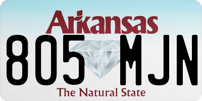 AR license plate 805MJN