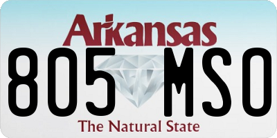 AR license plate 805MSO