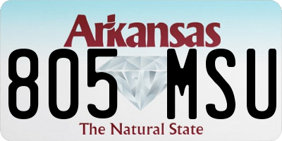 AR license plate 805MSU
