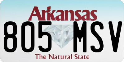 AR license plate 805MSV