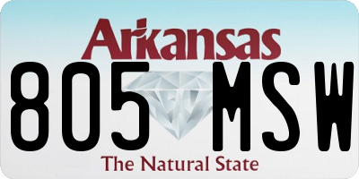 AR license plate 805MSW