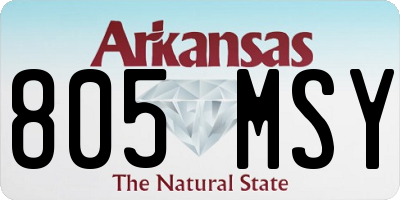 AR license plate 805MSY