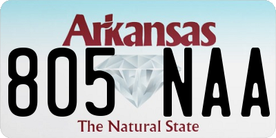 AR license plate 805NAA