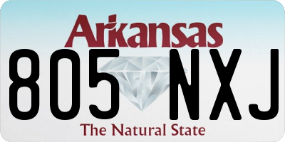 AR license plate 805NXJ