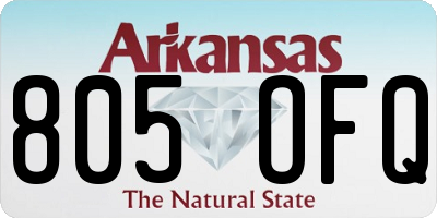 AR license plate 805OFQ