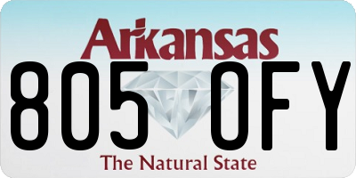 AR license plate 805OFY