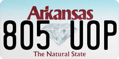 AR license plate 805UOP