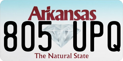 AR license plate 805UPQ