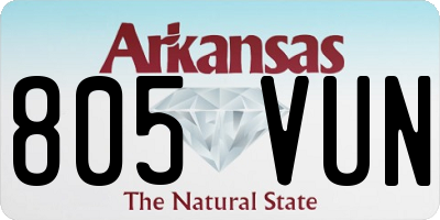 AR license plate 805VUN
