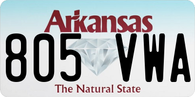 AR license plate 805VWA