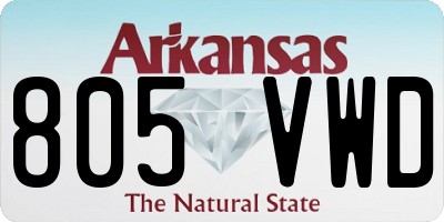 AR license plate 805VWD