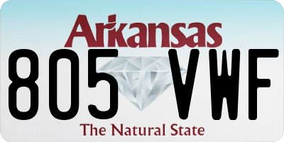 AR license plate 805VWF