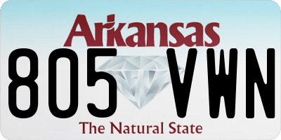AR license plate 805VWN
