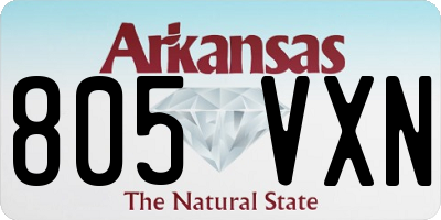 AR license plate 805VXN