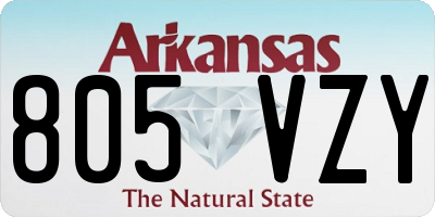 AR license plate 805VZY