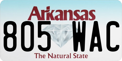AR license plate 805WAC