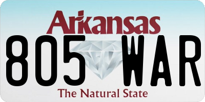 AR license plate 805WAR