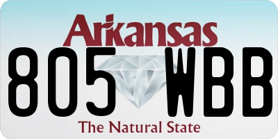 AR license plate 805WBB
