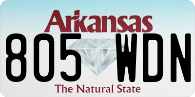 AR license plate 805WDN