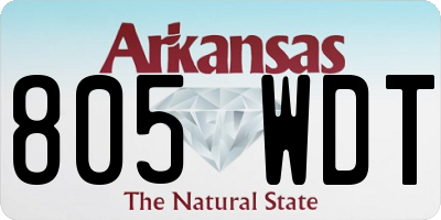 AR license plate 805WDT