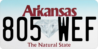AR license plate 805WEF