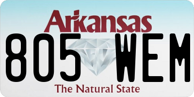 AR license plate 805WEM