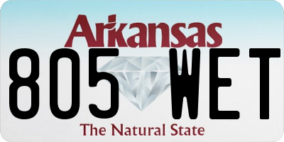 AR license plate 805WET