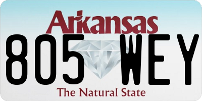 AR license plate 805WEY