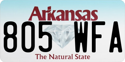 AR license plate 805WFA