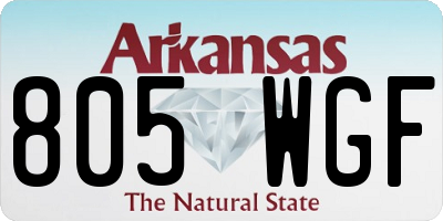 AR license plate 805WGF