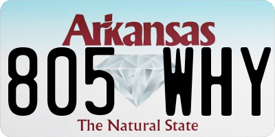 AR license plate 805WHY