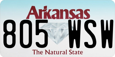 AR license plate 805WSW