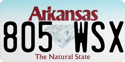 AR license plate 805WSX