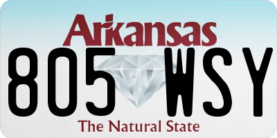 AR license plate 805WSY