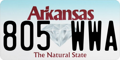 AR license plate 805WWA