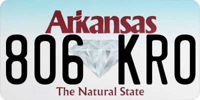 AR license plate 806KRO