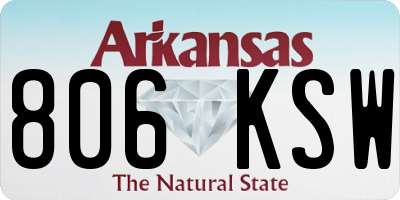 AR license plate 806KSW