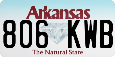 AR license plate 806KWB