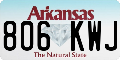 AR license plate 806KWJ