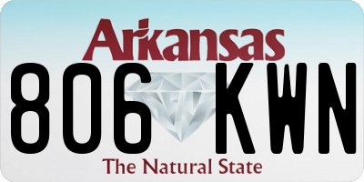 AR license plate 806KWN