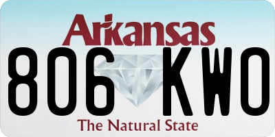 AR license plate 806KWO