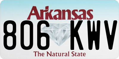 AR license plate 806KWV