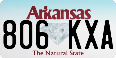 AR license plate 806KXA