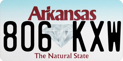 AR license plate 806KXW
